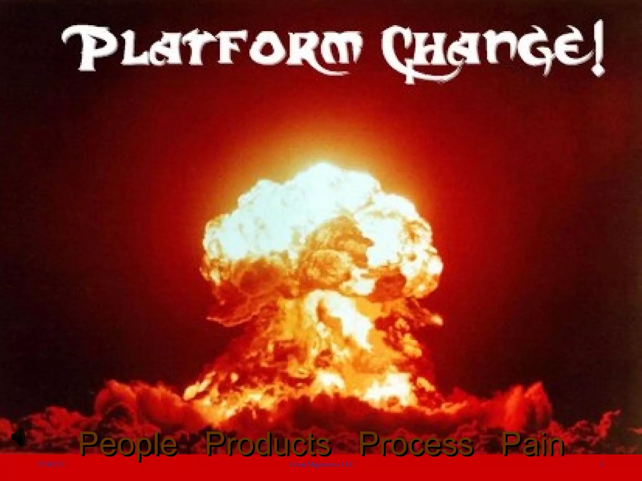 Platform   Change People  Products  Process  Pain 