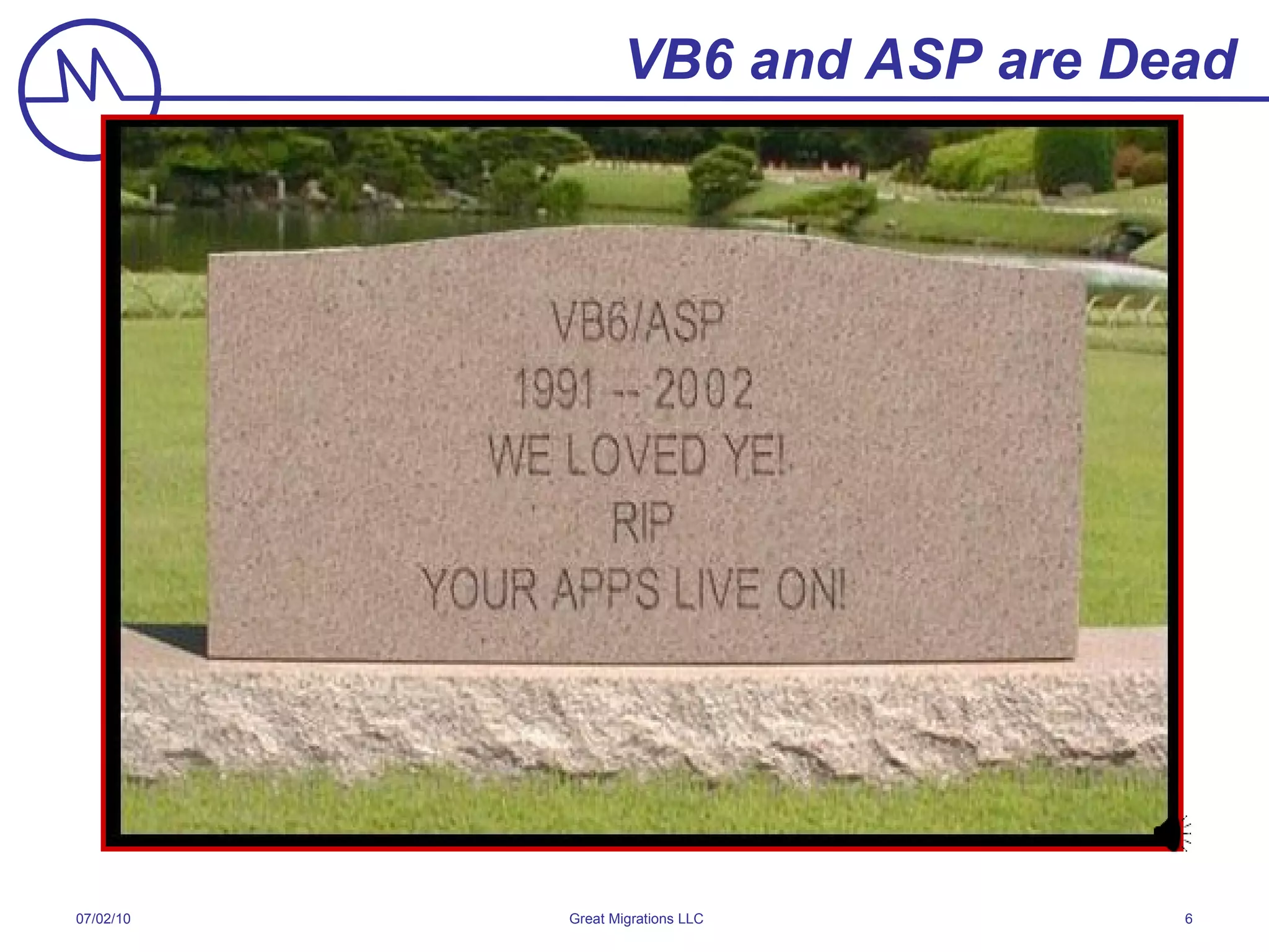 VB6 and ASP are Dead 