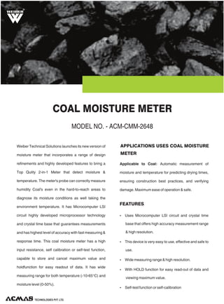 Coal moisture sale meter