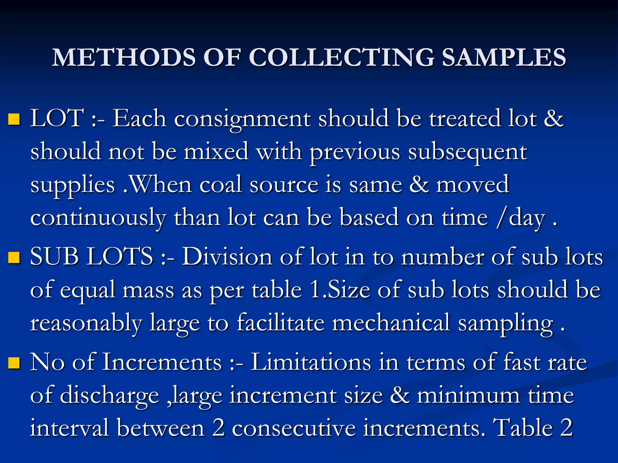 Coal quality sampling & preparation as per indian standard | PPT