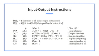 Input-Output Instructions
 