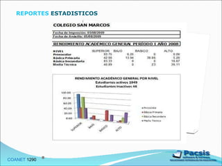 REPORTES  ESTADISTICOS COANET  1290  