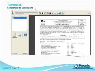 Constancia de Desempeño COANET  1290  REPORTES 