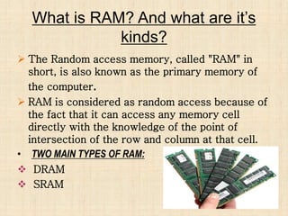 nudler kreativ Lager RAM/ROM and its TYPES