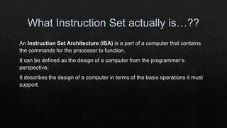 Instruction Set : Computer Architecture | PPTX