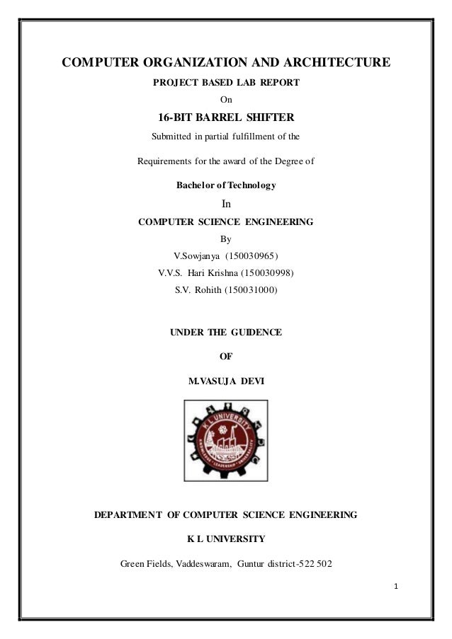 A Computers Architecture Project On Barrel Shifters