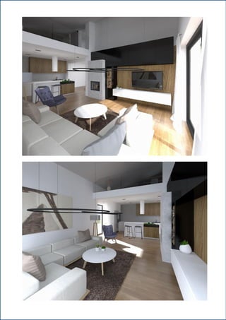 Architektonická studie - interiér rodinného domu - rozkreslení nábytku ...
