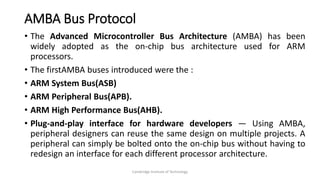Amba Interface Computer organization & ARM microcontrollers module 3 PPT | PPTX