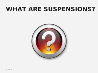 2018-4-14
WHAT ARE SUSPENSIONS?
 