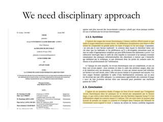 We need disciplinary approach
 