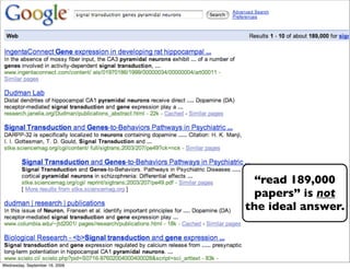 “read 189,000
                                  papers” is not
                                the ideal answer.



Wednesday, September 16, 2009
 