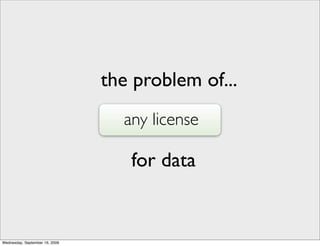 the problem of...
                                  any license

                                   for data


Wednesday, September 16, 2009
 