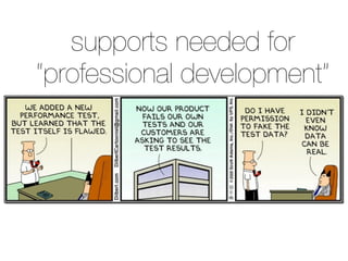 supports needed for
“professional development”
 