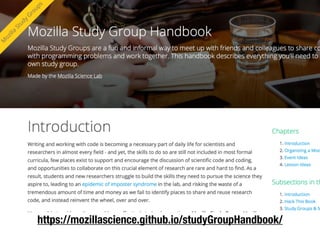 https://mozillascience.github.io/studyGroupHandbook/
 