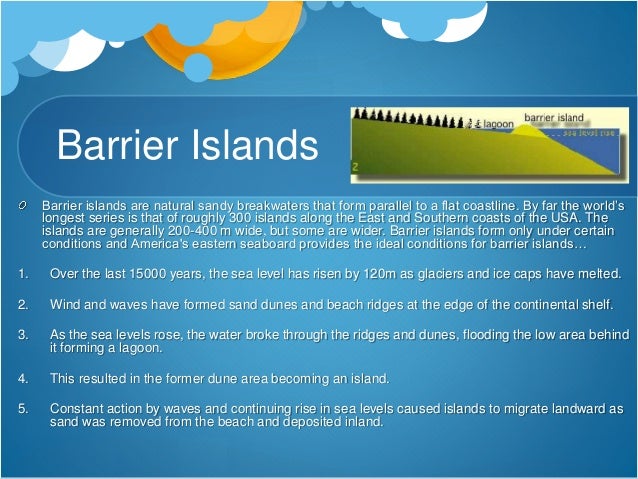 coastal environments a level geography how barrier islands form