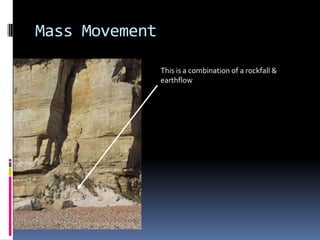 Mass MovementThis is a combination of a rockfall & earthflow