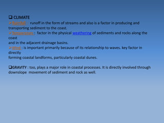 Coastal Geomorphology Landforms Of Wave Erosion & Deposition | PPTX