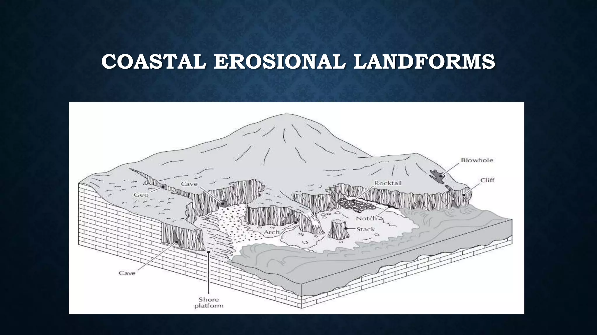 COASTAL EROSIONAL LANDFORMS
 
