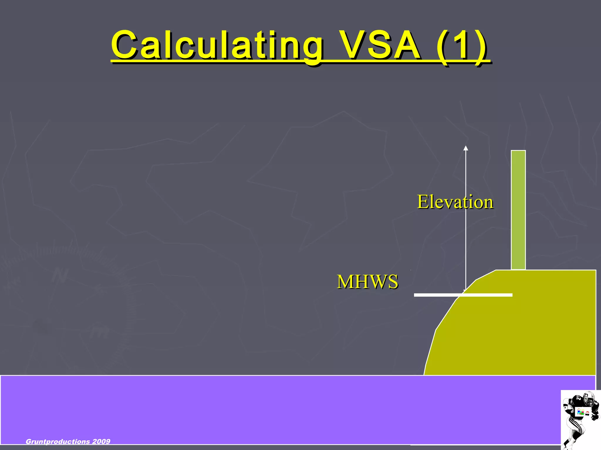 Gruntproductions 2009
Calculating VSA (1)Calculating VSA (1)
MHWSMHWS
ElevationElevation
Gruntproductions 2009
 