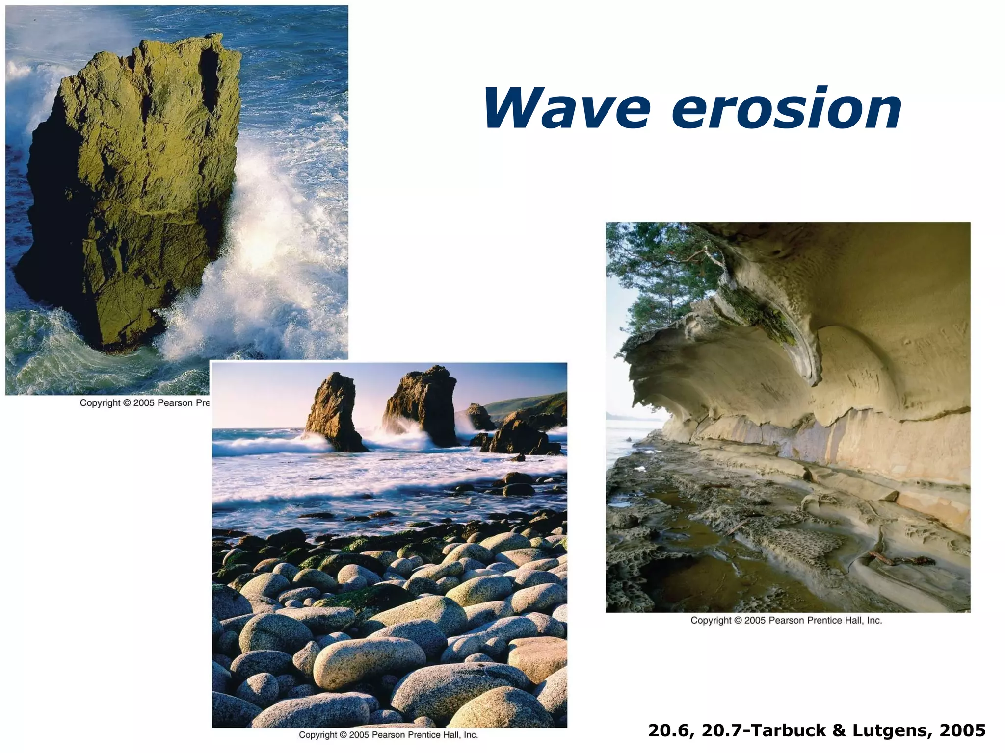 Wave erosion 20.6, 20.7-Tarbuck & Lutgens, 2005 