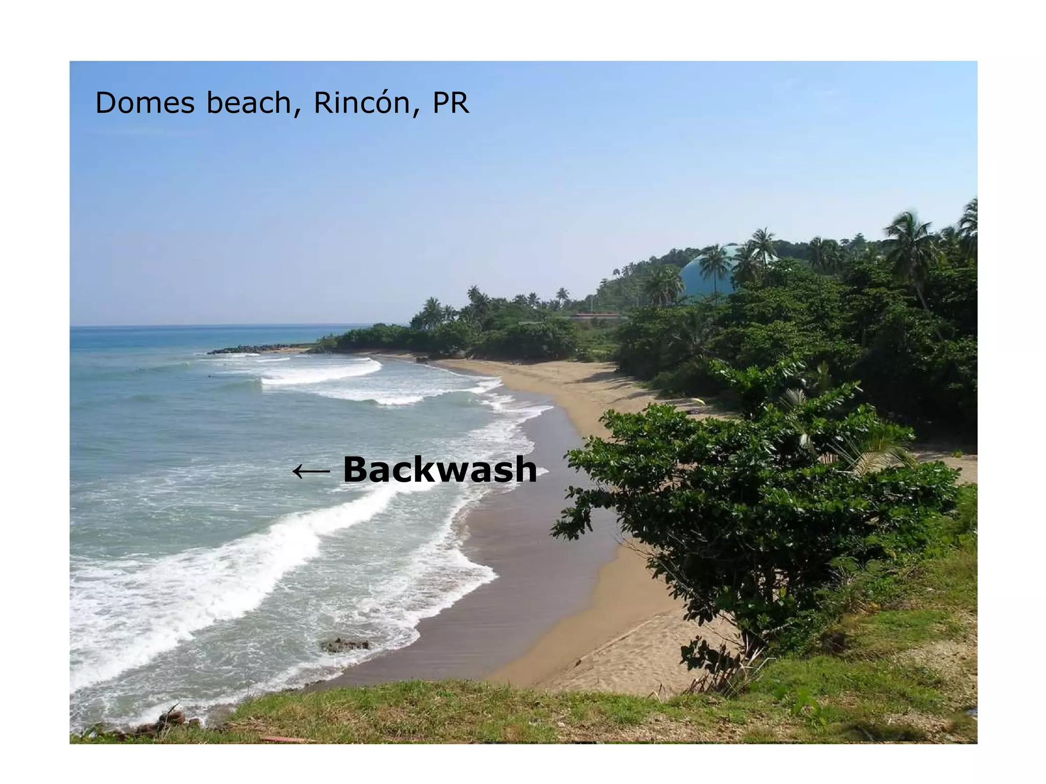 Swash  -> ←  Backwash Domes beach, Rincón, PR 