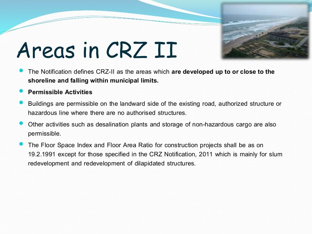 Coastal regulation zone