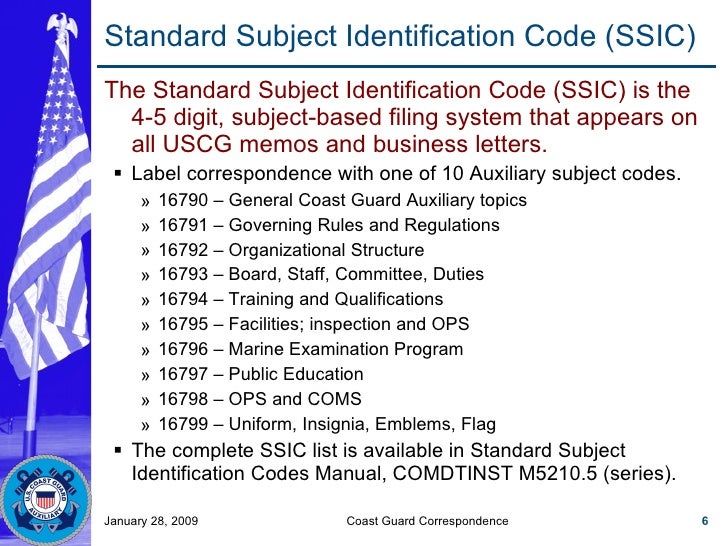 Coast Guard Correspondence