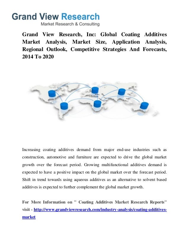 Coating Additives Market Size, Segmentation To 2020 Grand View