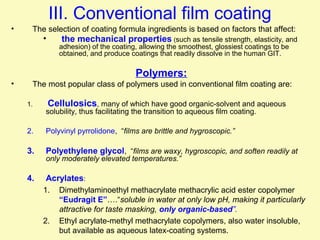 Coating of pharmaceutical dosage forms | PPT