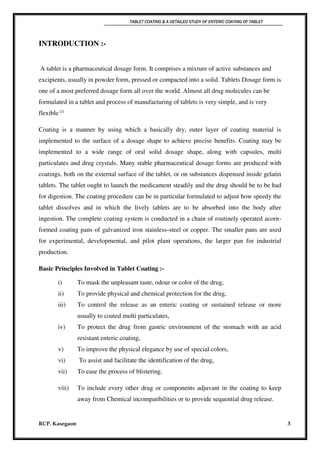 A Review on TABLET COATING & A DETAILED STUDY OF ENTERIC COATING OF ...