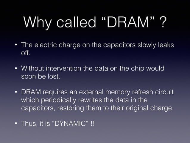 DRAM Cell - Working and Read and Write Operations | PPT