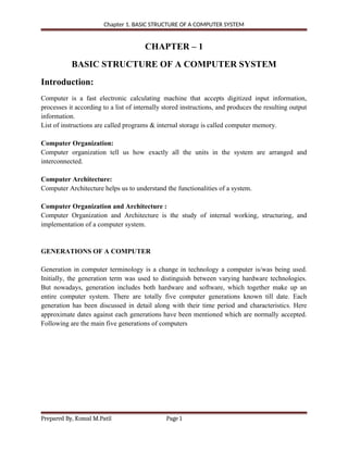 COA Unit 1_notes : Basic Structure of Computer System.docx