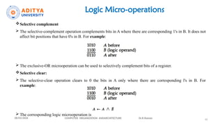 Selective Complement Comprehensive Overview of Register Transfer and Microoperations in ...