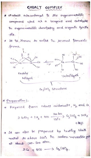 Cobalt complex use in insertion of CO