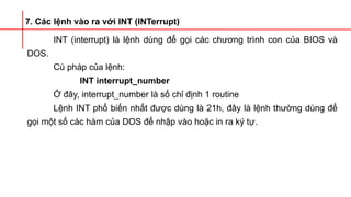 Kiến thức cơ bản về lập trình hợp ngữ Assembly | PPTX