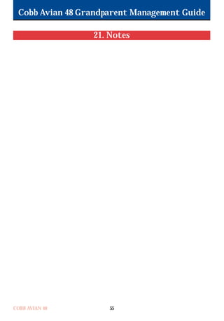 Cobb Avian 48 Grandparent Management Guide
COBB AVIAN 48 55
21. Notes
OK.Avian 48 GP 1/6P 1/19/06 3:20 PM Page 59
 
