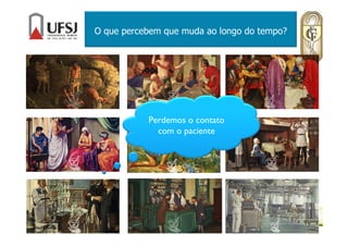 O que percebem que muda ao longo do tempo?
Perdemos o contato
com o paciente
 