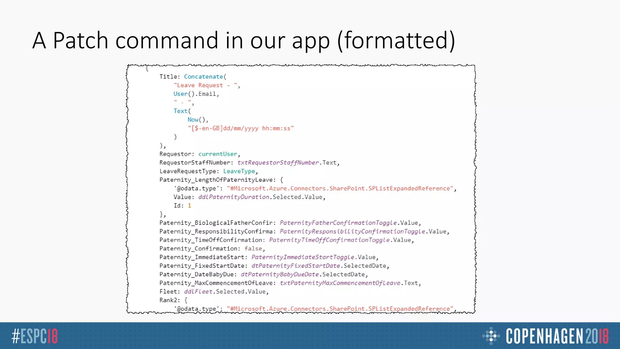A Patch command in our app (formatted)
 
