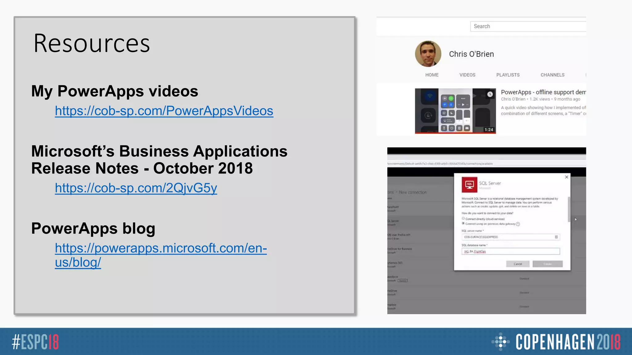 Resources
https://cob-sp.com/PowerAppsVideos
https://cob-sp.com/2QjvG5y
https://powerapps.microsoft.com/en-
us/blog/
 