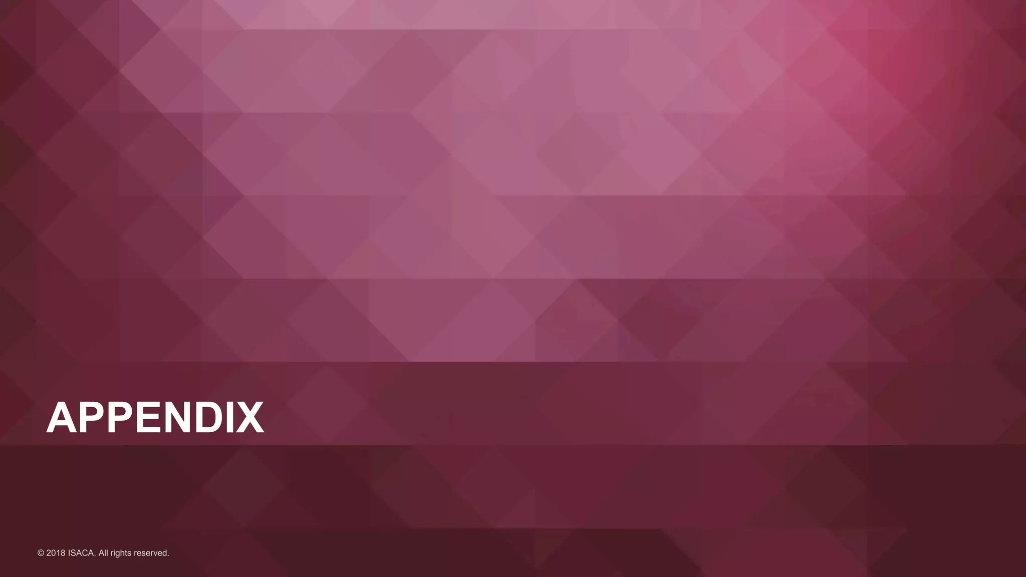 © 2018 ISACA. All rights reserved.
APPENDIX
 