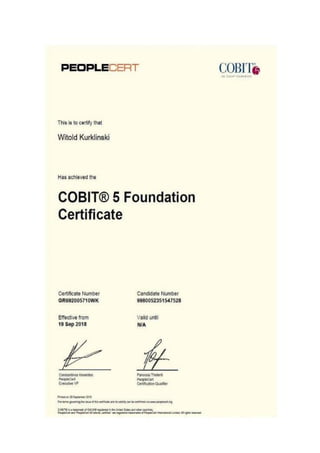 COBIT 5 Foundation Certification