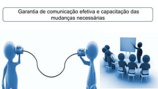 Garantia de comunicação efetiva e capacitação das
mudanças necessárias
 
