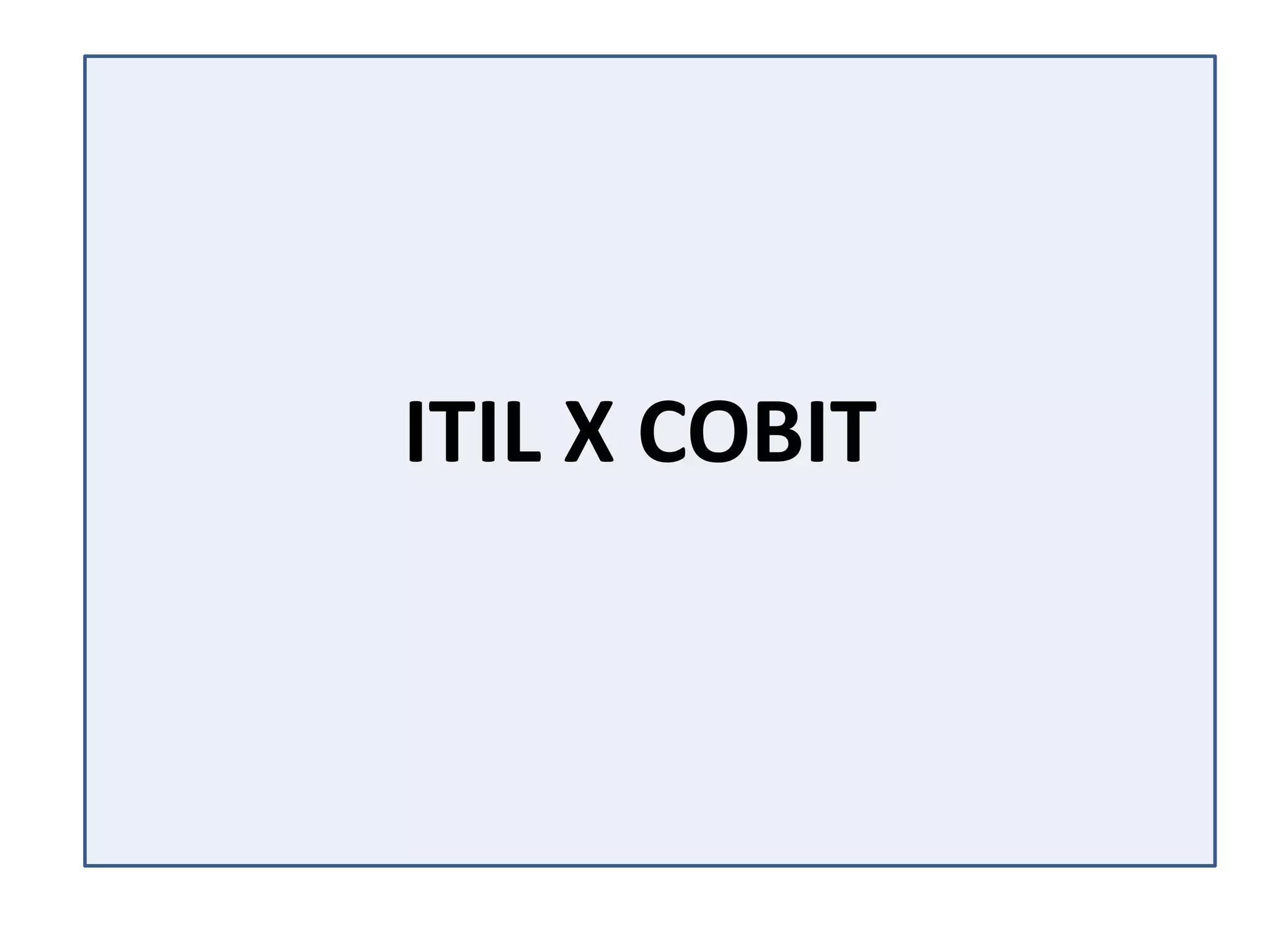 ITIL X COBIT
 