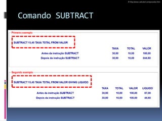 Comando SUBTRACT
© http://www.cadcobol.com/procedur.htm
 