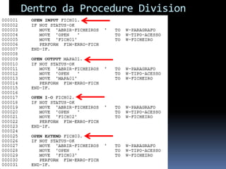 Dentro da Procedure Division
 