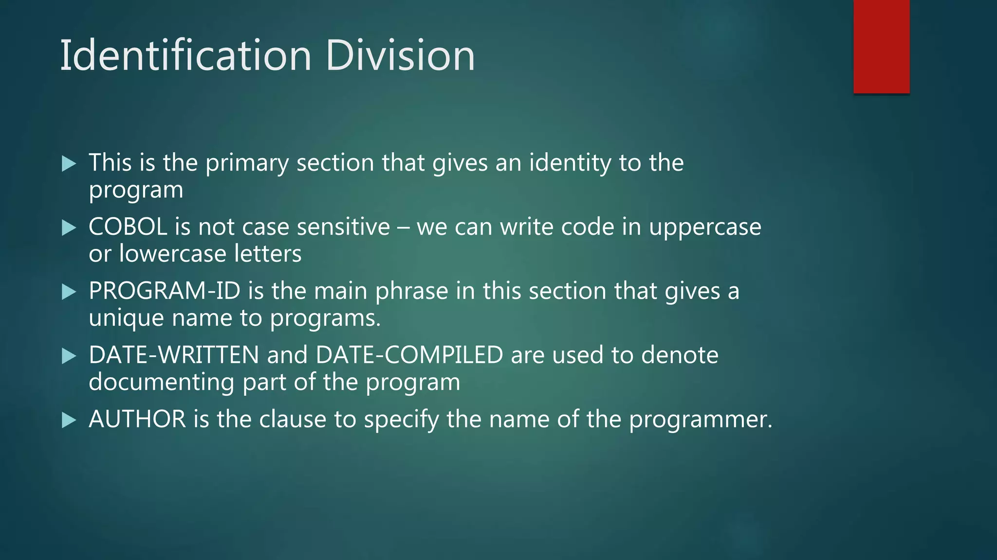 Cobol programming language ppt