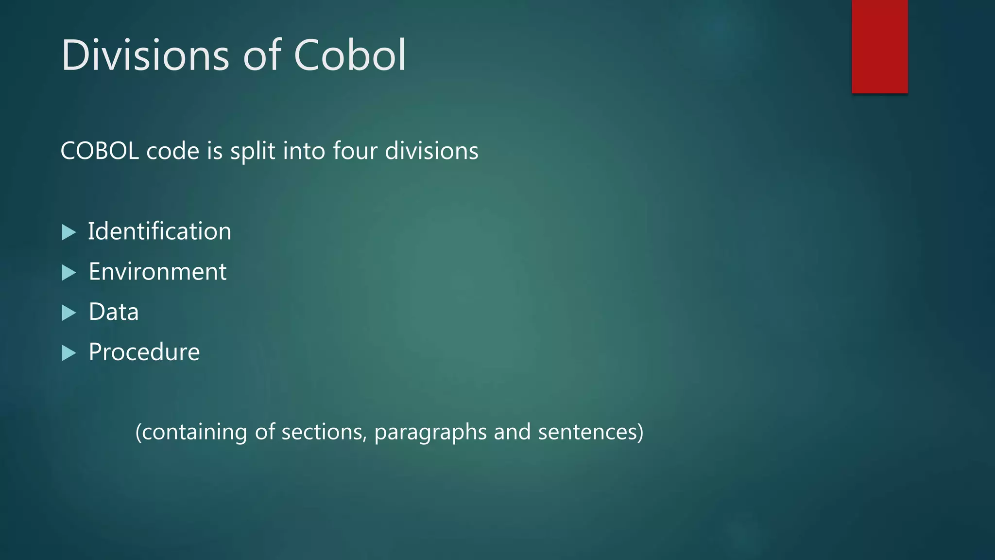 Cobol programming language ppt