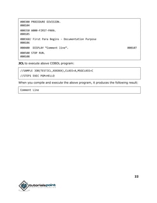 Cobol tutorial | PDF