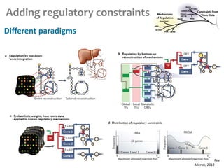 Adding regulatory constraints
Different paradigms
Lewis, et al. Nat Rev
Microb, 2012
 