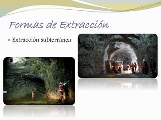 Formas de Extracción 
 Extracción subterránea 
 
